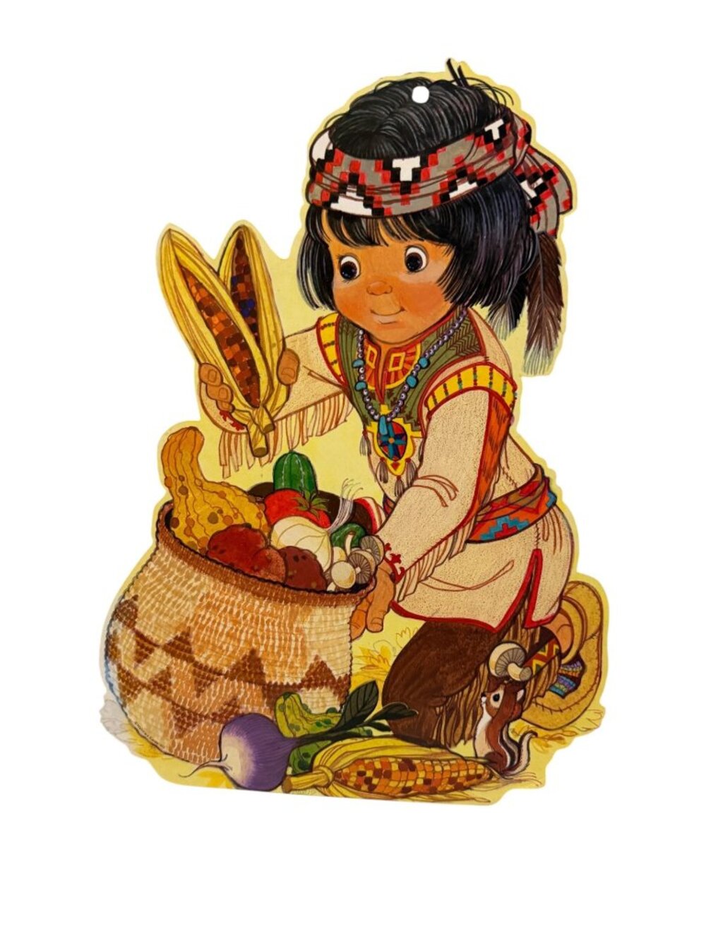 Vintage Hallmark Cards Cut Out Wall Decor Fall Autumn Thanksgiving Pilgrim - Picture 4 of 10